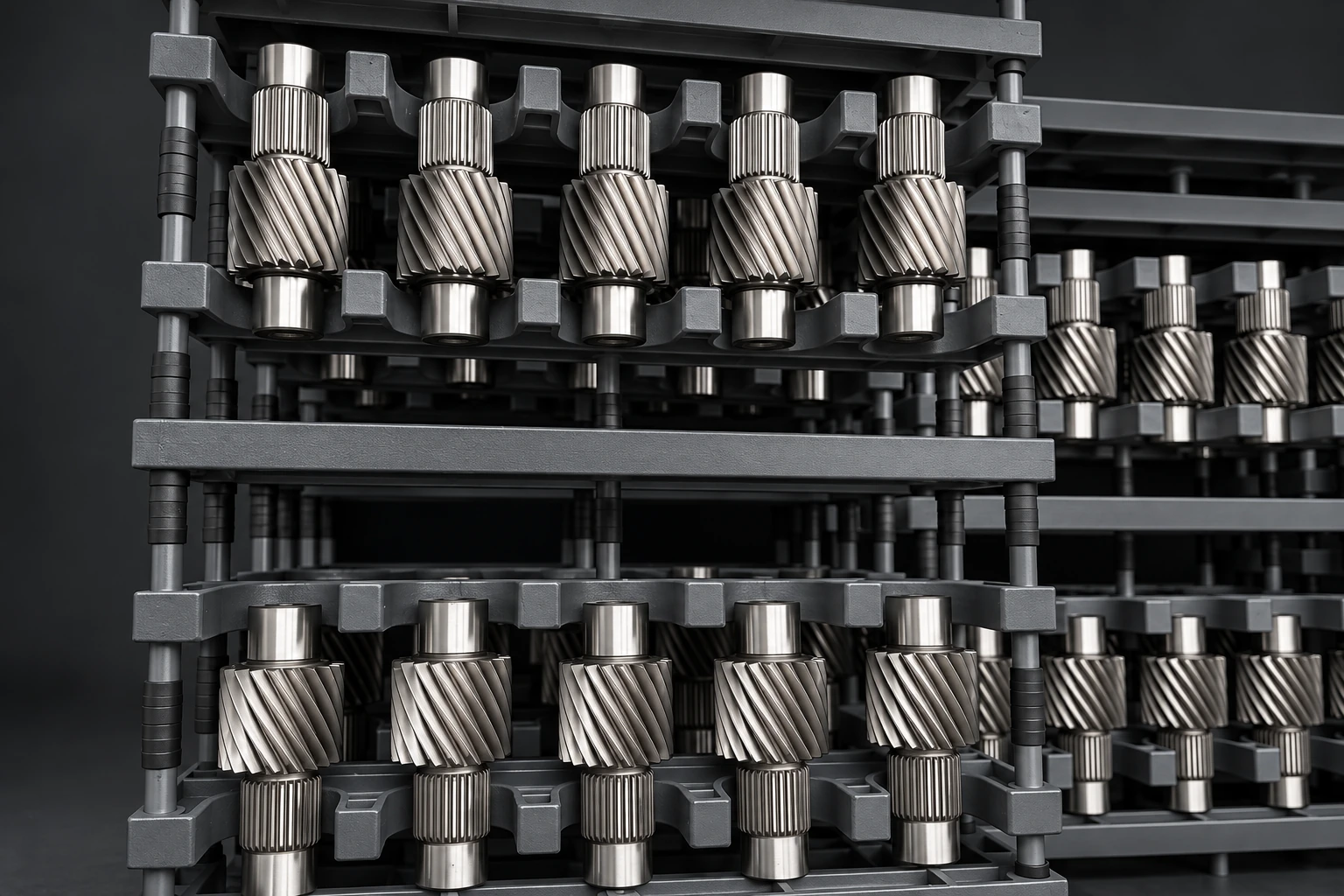 Helical shafts presented as a studio collection
